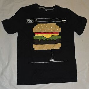 Arizona Jean Company Black Tee with Burger Graphic